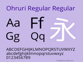Ohruri Regular Regular Ohruri-20150606 Font Sample