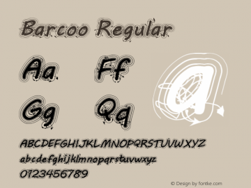 Barcoo Regular Version 1.00 February 27, 2015, initial release Font Sample