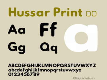 Hussar Print 粗体 Version 2.00图片样张