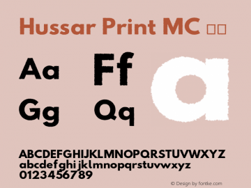 Hussar Print MC 粗体 Version 2.00 Font Sample