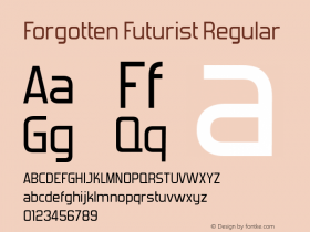 Forgotten Futurist Regular Version 4.200 2005 Font Sample