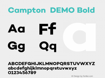 Campton  DEMO Bold Version 1.000;PS 001.000;hotconv 1.0.70;makeotf.lib2.5.58329;com.myfonts.easy.rene-bieder.campton.bold-demo.wfkit2.version.47zP Font Sample