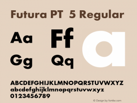 Futura PT  5 Regular Version 1.007;com.myfonts.easy.paratype.futura-book.bold.wfkit2.version.43VV Font Sample