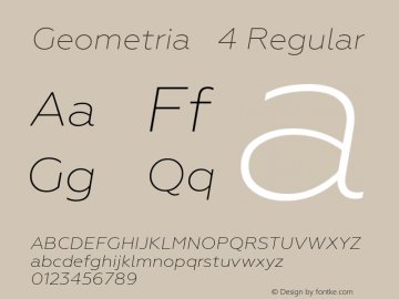 Geometria   4 Regular Version 1.000;com.myfonts.easy.brownfox.geometria.extra-light-italic.wfkit2.version.45Kr图片样张