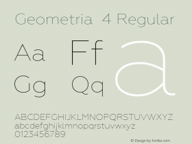 Geometria  4 Regular Version 1.000;com.myfonts.easy.brownfox.geometria.thin.wfkit2.version.45KA图片样张