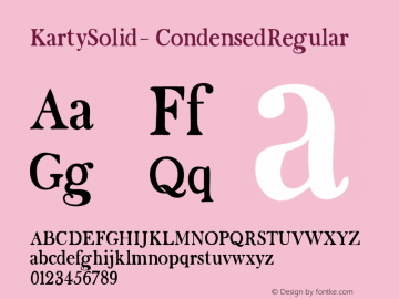 KartySolid-CondensedRegular ☞ Version 1.000;com.myfonts.eurotypo.karty-solid.condensed.wfkit2.3D5M图片样张