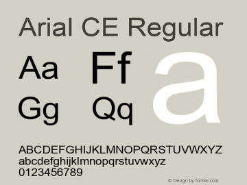 Arial CE Regular MS core font:V1.00图片样张