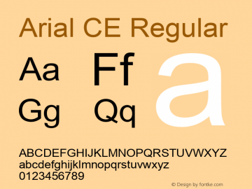 Arial CE Regular MS core font:V1.00图片样张