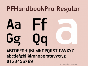 PFHandbookPro Regular Version 1.003;com.myfonts.easy.parachute.pf-handbook-pro.medium.wfkit2.version.3ZMT图片样张