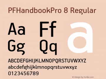 PFHandbookPro 8 Regular Version 1.003;com.myfonts.easy.parachute.pf-handbook-pro.regular.wfkit2.version.3ZMU Font Sample