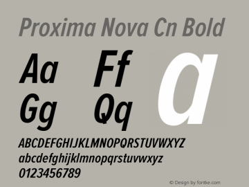 Proxima Nova Cn Bold Version 2.008; Proxima Nova ExCn Semibold Italic;com.myfonts.easy.marksimonson.proxima-nova.ex-cn-semibold-it.wfkit2.version.4n4P Font Sample