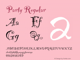 Party Regular Version 1.0 Font Sample