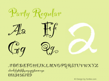 Party Regular 1.0 Font Sample