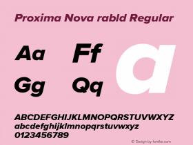 Proxima Nova rabld Regular Version 2.008; Proxima Nova Extrabld Italic;com.myfonts.easy.marksimonson.proxima-nova.extrabld-it.wfkit2.version.4mZm图片样张