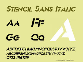 Stencil Sans Italic 1.0/1995: 2.0/2001图片样张