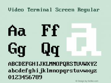 Video Terminal Screen Regular Version 3.1 Font Sample