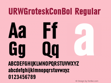 URWGroteskConBol Regular Version 1.10;com.myfonts.urw.grotesk.urw-grotesk-t-bold-condensed.wfkit2.3qsS图片样张