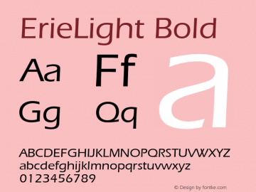 ErieLight Bold Unknown Font Sample