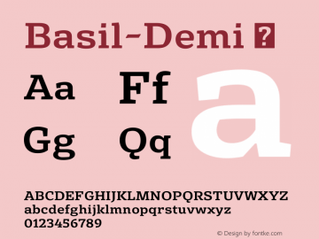 Basil-Demi ☞ Version 3.700;com.myfonts.easy.karandash.basil.demi.wfkit2.version.4d3j图片样张