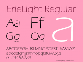 ErieLight Regular Unknown Font Sample