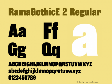 RamaGothicE 2 Regular Version 1.000;com.myfonts.easy.flat-it.rama-gothic.e-heavy.wfkit2.version.3Ge1图片样张