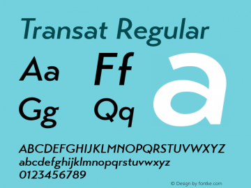 Transat Regular Version 1.1;com.myfonts.easy.typetanic-fonts.transat.medium-oblique.wfkit2.version.42hf图片样张