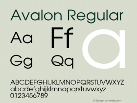 Avalon Regular v1.00 Font Sample