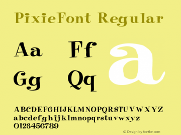 PixieFont Regular Converted from f:\x\PIXIEFON.TF1 by ALLTYPE Font Sample