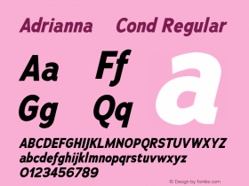 Adrianna    Cond Regular Version 2.000;com.myfonts.easy.chank.adrianna.UniqueName-27900-17157-1423161382-1373-12-146266.wfkit2.version.4myj Font Sample