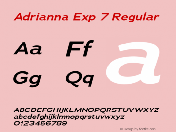 Adrianna Exp 7 Regular Version 3.001;com.myfonts.easy.chank.adrianna.extended-demibold-italic.wfkit2.version.4myw图片样张