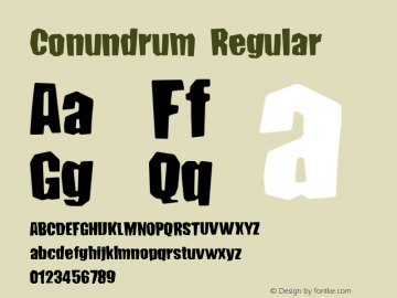 Conundrum Regular Macromedia Fontographer 4.1.5 9/30/98 Font Sample