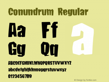 Conundrum Regular Macromedia Fontographer 4.1 2/6/98 Font Sample