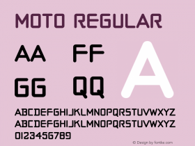 Moto Regular Macromedia Fontographer 4.1.5 9/30/98 Font Sample