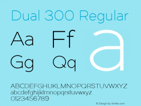 Dual 300 Regular Version 1.001;com.myfonts.easy.cdtype.dual.300.wfkit2.version.4efk图片样张