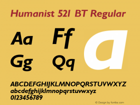 Humanist 521 BT Regular Version 1.003;com.myfonts.easy.paratype.humanist-521-bt.bold-italic-128520.wfkit2.version.41Lz图片样张