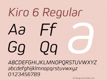 Kiro 6 Regular Version 1.000;com.myfonts.flat-it.kiro.light-italic.wfkit2.4d4e Font Sample