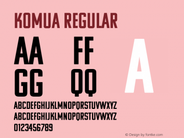 KomuA Regular Version 1.000;com.myfonts.easy.dizajndesign.komu.a.wfkit2.version.3r8Y Font Sample