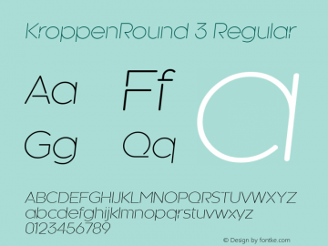 KroppenRound 3 Regular Version 3.000;com.myfonts.easy.talbot.kroppen-round.light-oblique.wfkit2.version.4jUs图片样张