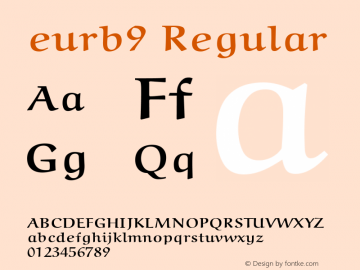 eurb9 Regular 1.2/19-Jan-95 Font Sample