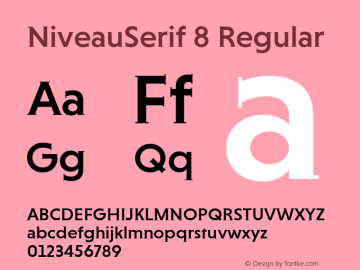 NiveauSerif 8 Regular Version 1.000;com.myfonts.easy.hvdfonts.niveau-serif.medium.wfkit2.version.42tw图片样张