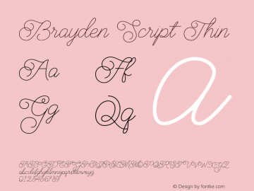 Brayden Script Thin 1.000图片样张