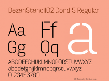 DezenStencil02 Cond 5 Regular Version 1.000;com.myfonts.easy.dizajndesign.dezen-stencil-02.extra-light.wfkit2.version.3otU图片样张