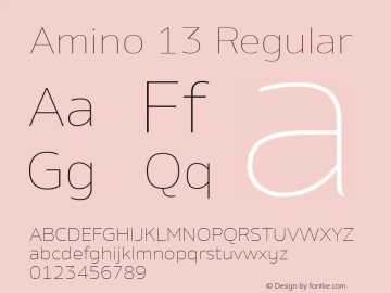 Amino 13 Regular Version 2.01 : 2013;com.myfonts.easy.cadson-demak.amino.thin.wfkit2.version.41K5图片样张