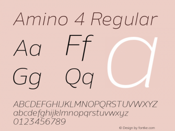 Amino 4 Regular Version 2.01 : 2013;com.myfonts.cadson-demak.amino.extra-light-italic.wfkit2.41K1 Font Sample
