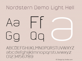 Nordstern Demo Light Hell Version 2.005 2004 Font Sample