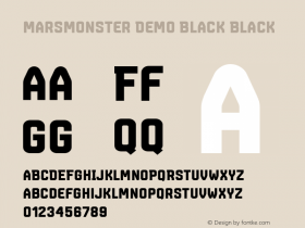 Marsmonster Demo Black Black Version 1.005 2005 Font Sample