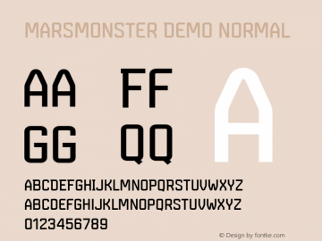 Marsmonster Demo Normal Version 1.005 2005 Font Sample