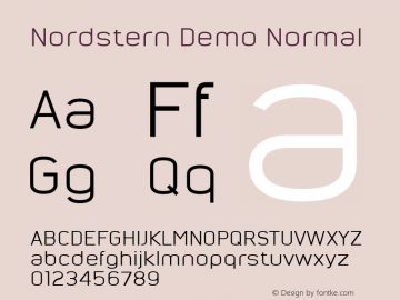 Nordstern Demo Normal Version 2.005 2004 Font Sample