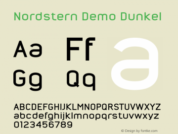 Nordstern Demo Dunkel Version 2.005 2004 Font Sample