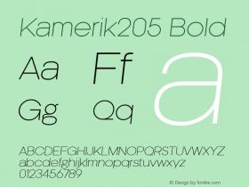 Kamerik205 Bold Version 4.001;com.myfonts.easy.talbot.kamerik-205.light-oblique.wfkit2.version.4jU4图片样张